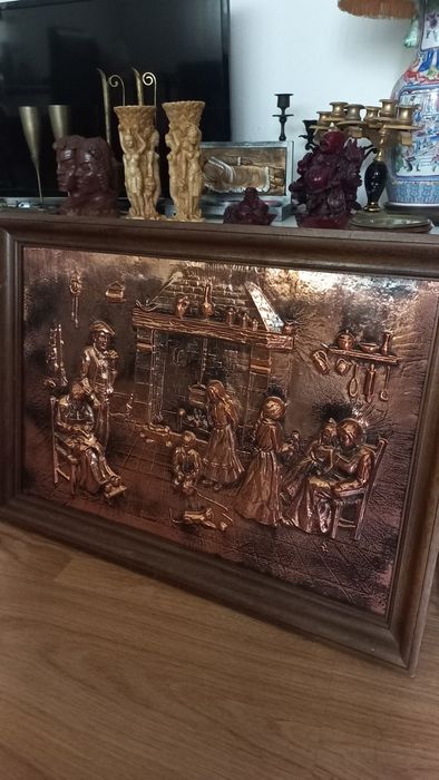 Tablou vechi din cupru-73x52