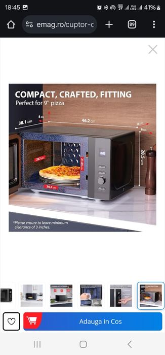Cuptor cu Microunde Toshiba MV-AM20T(BK), 20L, 800W, NOU, INTACT