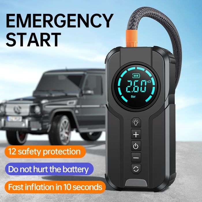 Jump starter air pump 2 в 1. Пусковой устройство и насос для авто