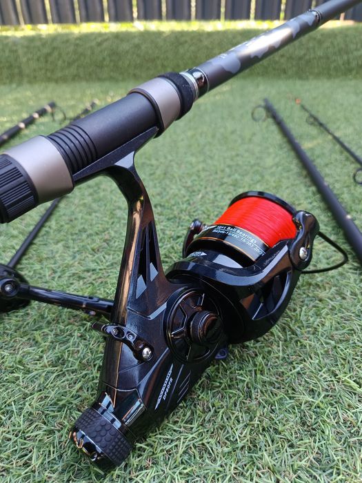 SET 3 Lansete Diamant alb Tactics 3.90m 5LBS 3 segmente + 3 Mulinete