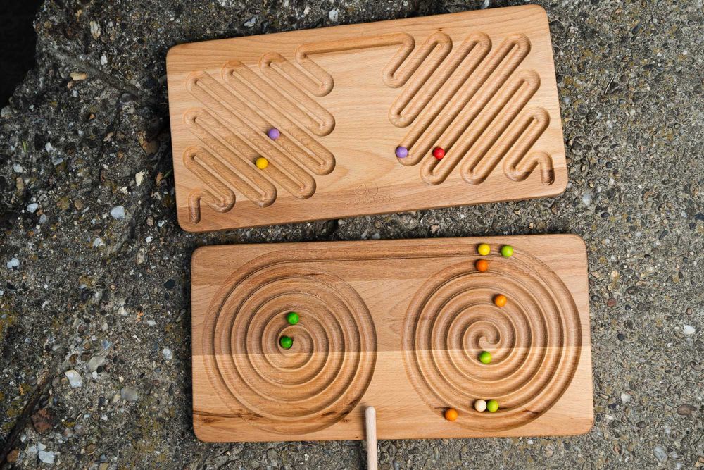 Jucarie Montessori din lemn - Set placa reversibila interemisferica
