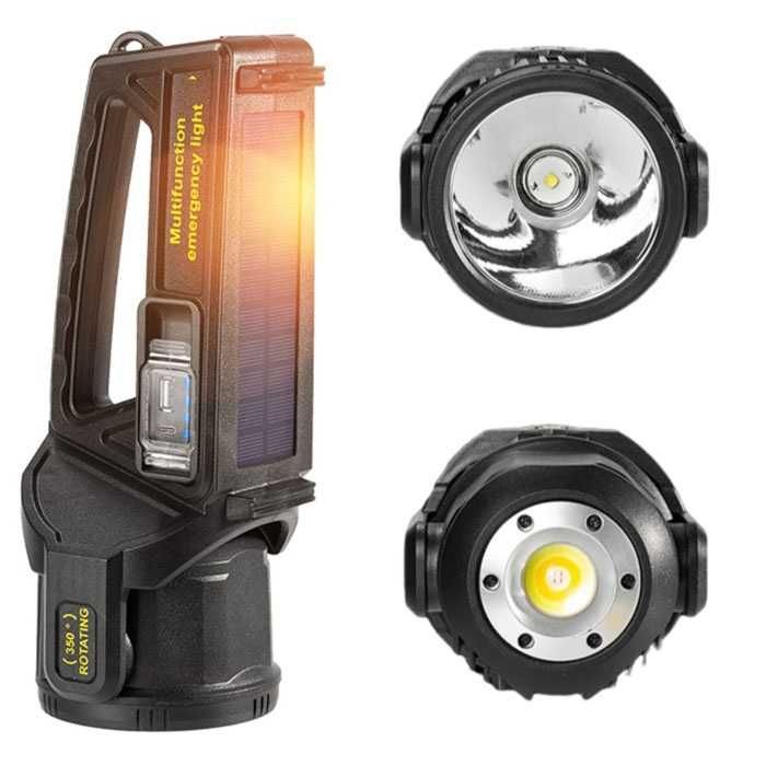 Фенер за къмпинг или риболов, Прожектор, 1 Led диод P50 + COB, USB