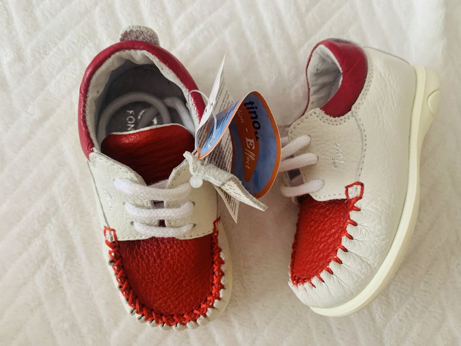 Papuci copii piele naturala Tino