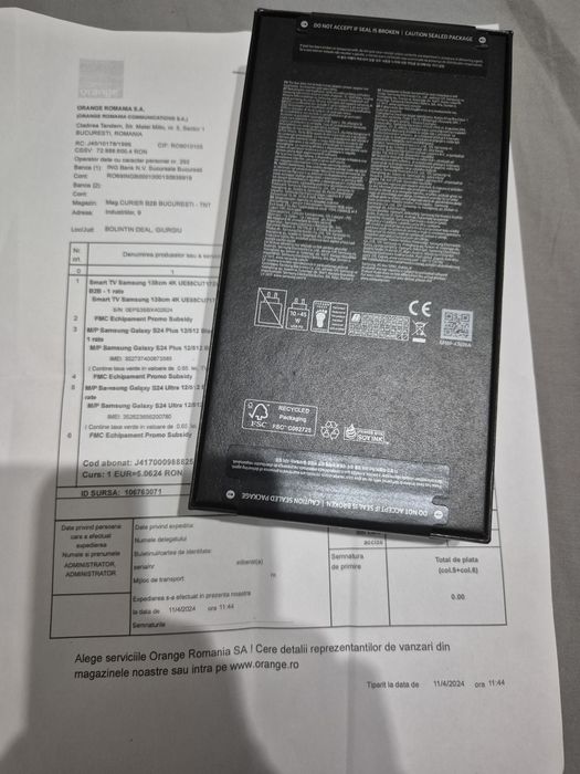 Samsung S24 Ultra 512gb - Sigilat - DualSim - Black - Factura