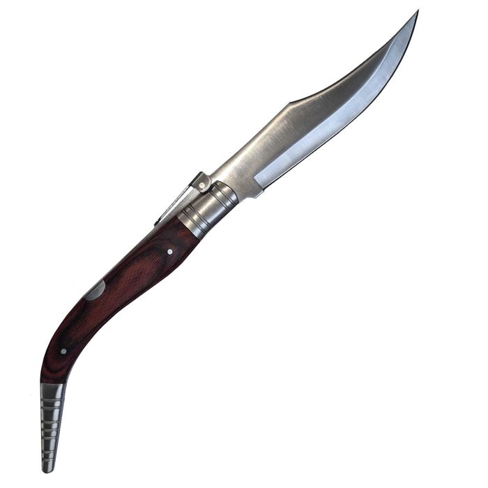 Cutit Briceag Mahon, 39 cm, maner cu insertii din lemn, vanatoare