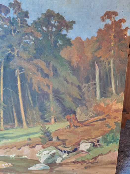 tablou pictura pe panza semnat c lecca 100 /75 m