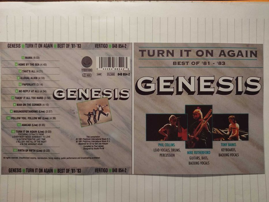 Неофициални cd / цд дискове - нови - Genesis,Gr. Carnation,Symphony X