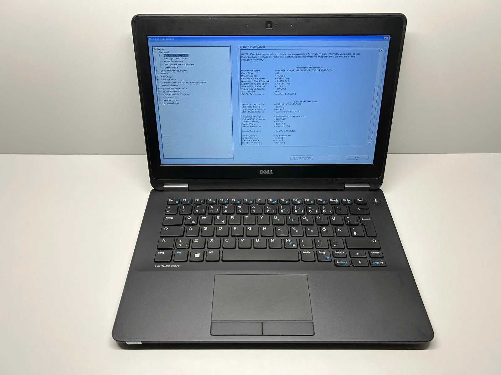 Laptop SH Dell Latitude E7270 i5-6300U 8Gb RAM SSD 256GB