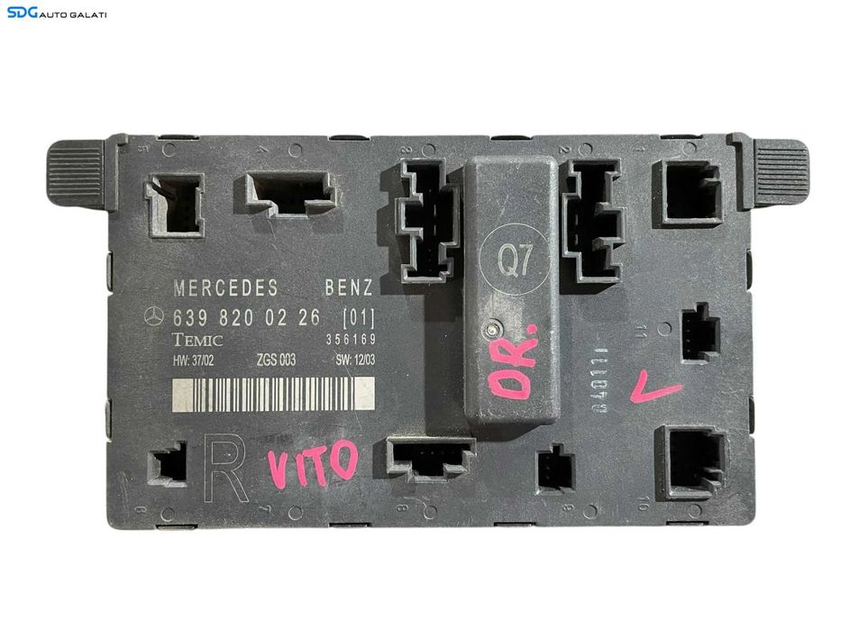 Unitate Modul Calculator Control Confort Usa Portiera Dreapta Fata Mercedes Vito W639 2003 - 2010 Cod 6398200226 A6398200226 [LR0433]