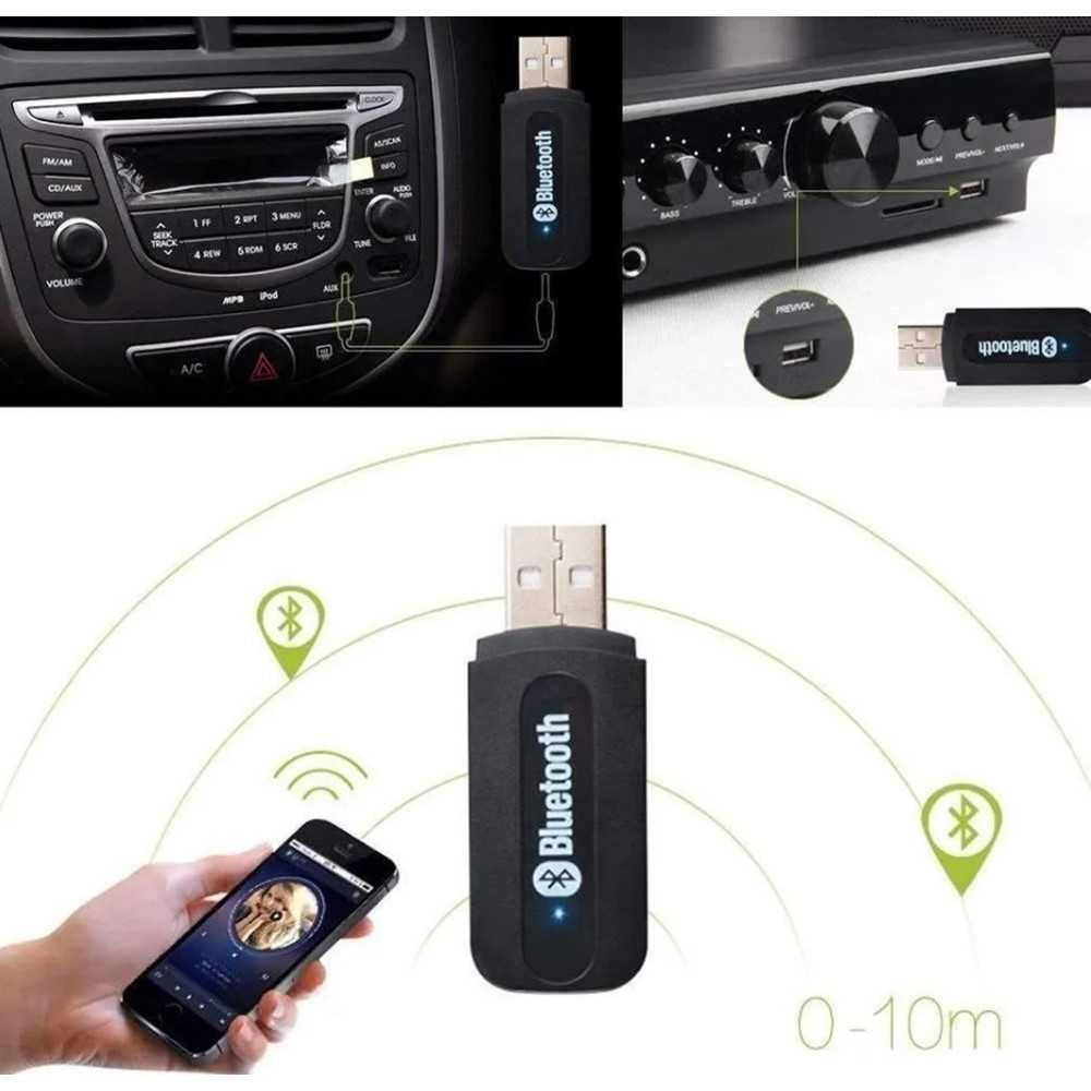 Аудио приемник PIX-LINK PL-B02, Bluetooth, Адаптер с USB, AUX 3.5mm