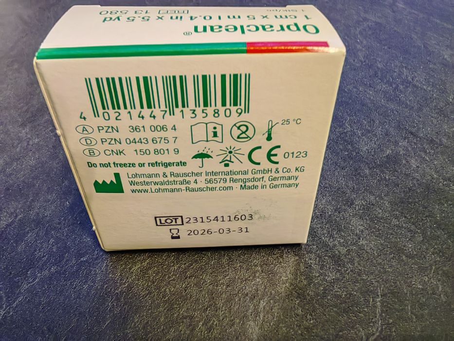 OPRACLEAN Bandaj de tifon pentru tampon cu Iodoform 1 cmx5 m