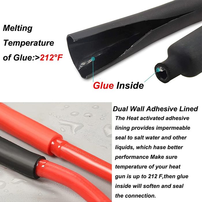 10 m Tub termocontractabil fi 6 initial la 2 minim cu Gel adeziv.Profi