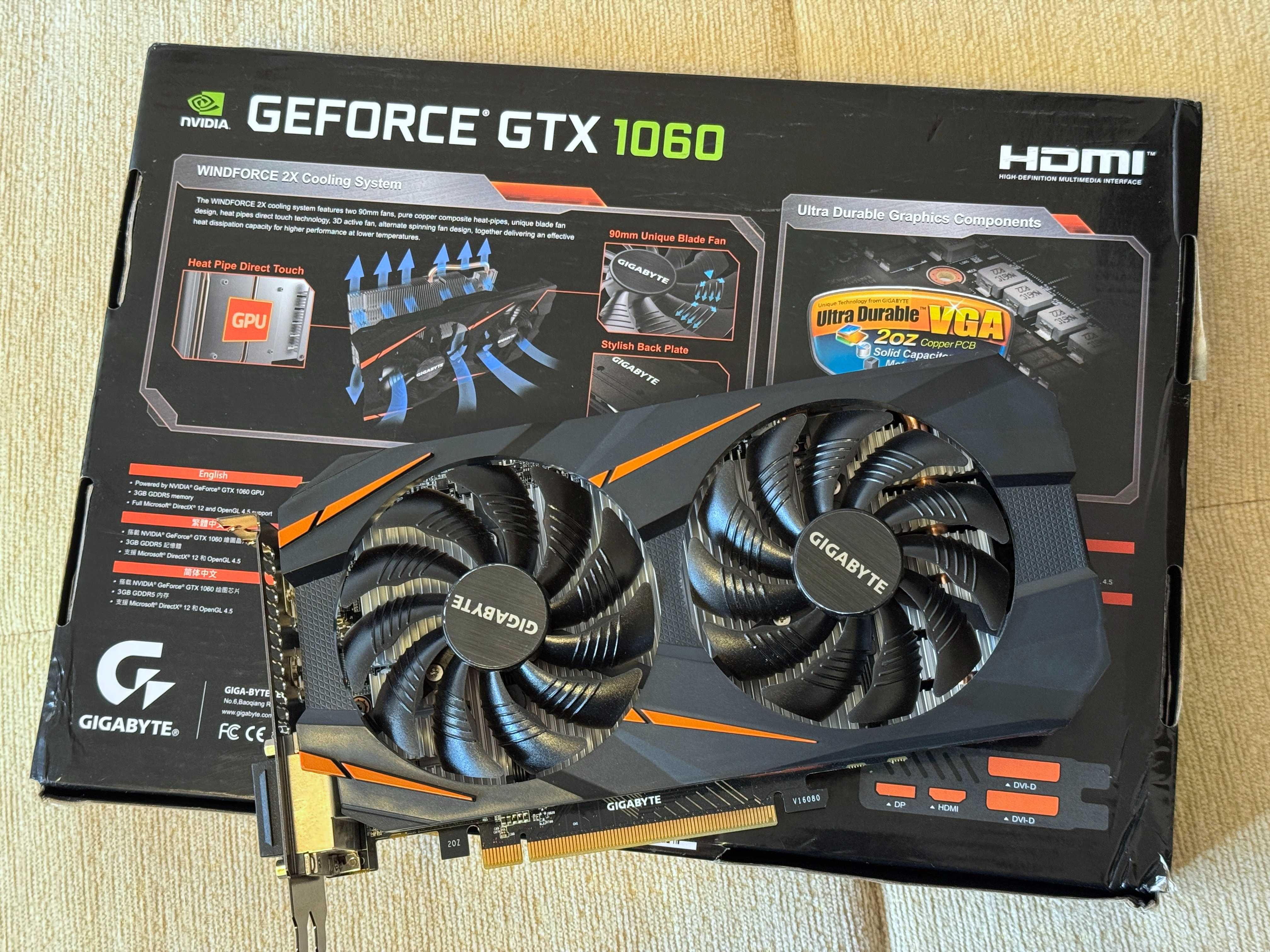 placa video Gigabyte GTX 1060 Windforce 3Gb 192 bits