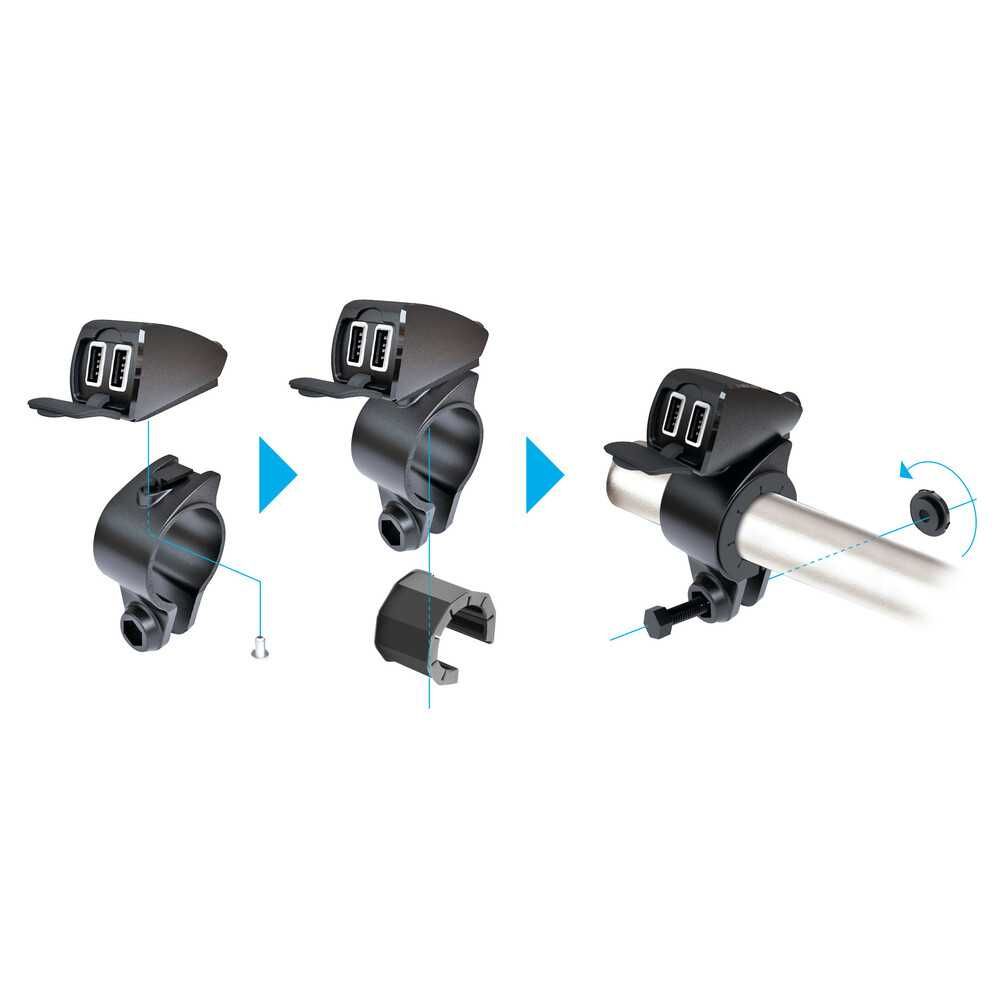 Двойно USB FAST CHARGE зарядно за мотор бързо зареждане 5400mA 12V 24V
