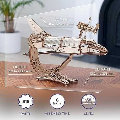 Нов Легендарен Космически Шатъл като 3D Дървен Пъзел UGears NASA Space