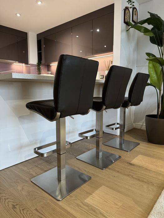 Scaune bar, piele naturala 4 bucati, stare foarte buna