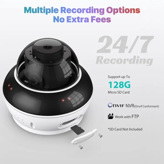 Cameră de supraveghere SV3C 5MP/4K PTZ WiFi pentru exterior, cameră IP