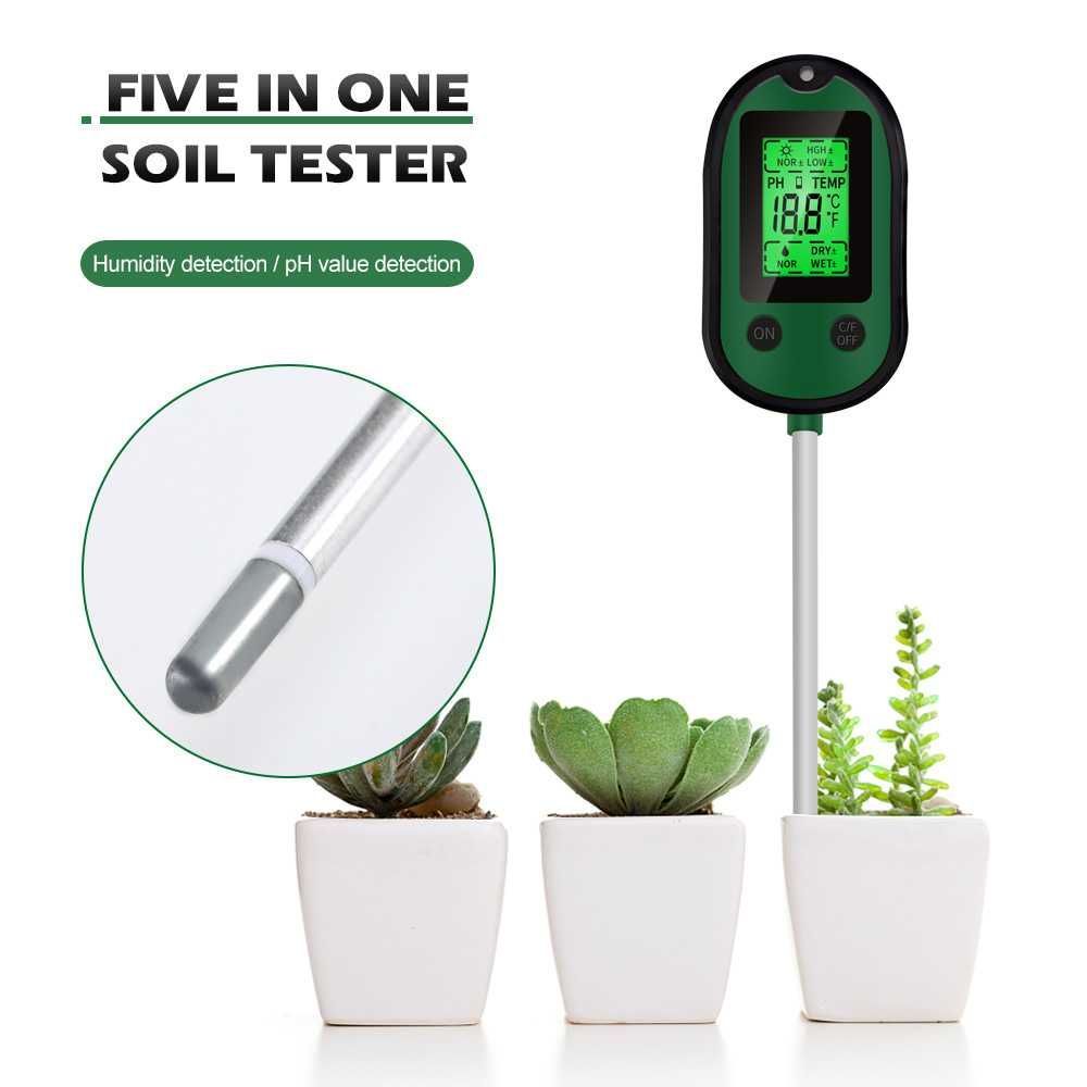 Tester PH si umiditate sol 5 in 1 de masurare a temperaturii