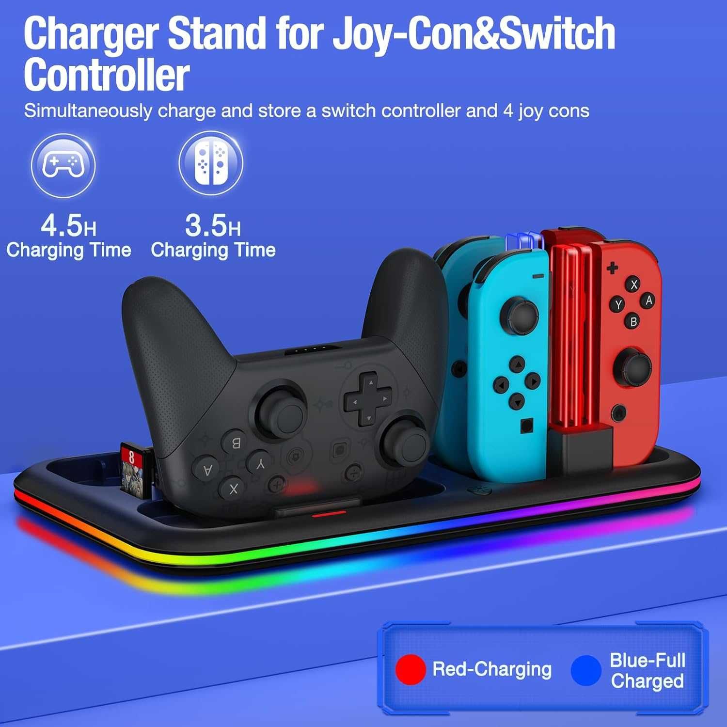 Dock Adaptor încărcare RGB NintendoSwitch/Lite/OLED,Switch Pro Joycons