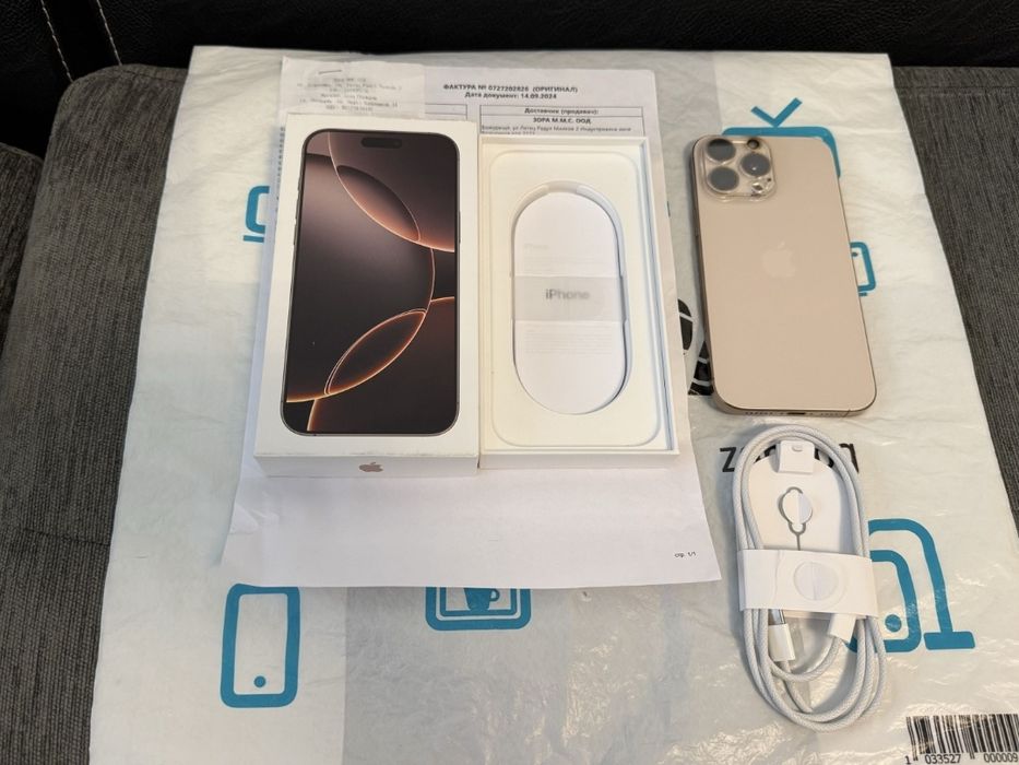 КАТО НОВ 256GB iPhone 16 Pro Max Зора Гаранция 2026 г. Desert