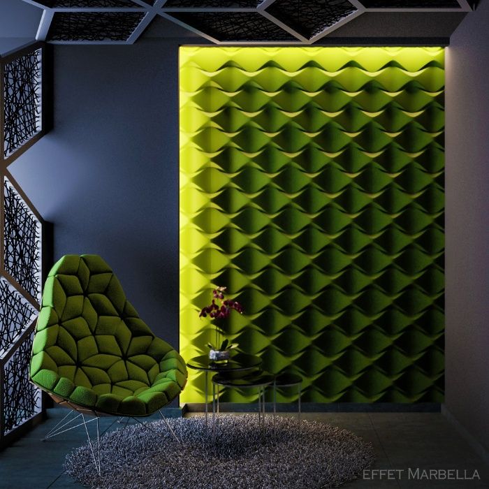 Декоративни 3D панели - 3д гипсови панели, облицовки за стени 0118