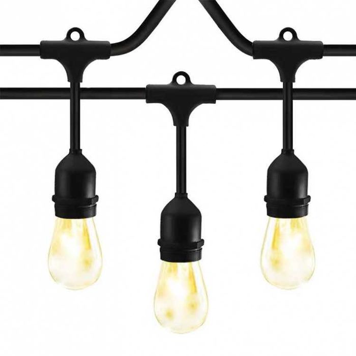 Ghirlanda luminoasa exterior 10m + 3m cablu 20 becuri E27, waterproof