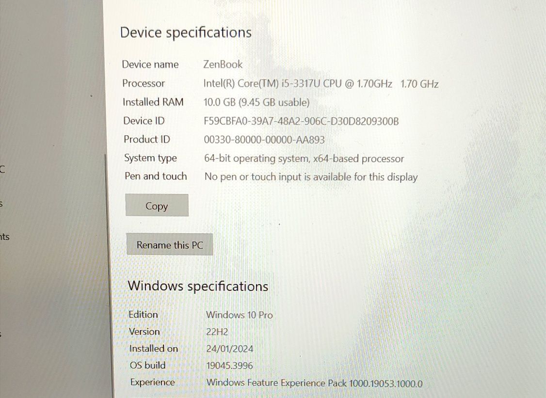 ASUS Zenbook UX32A/ i5 / 10GB ram/ SSD 500 GB