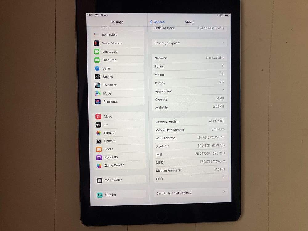 iPad Air 2 16gb Wi-Fi+Cellular