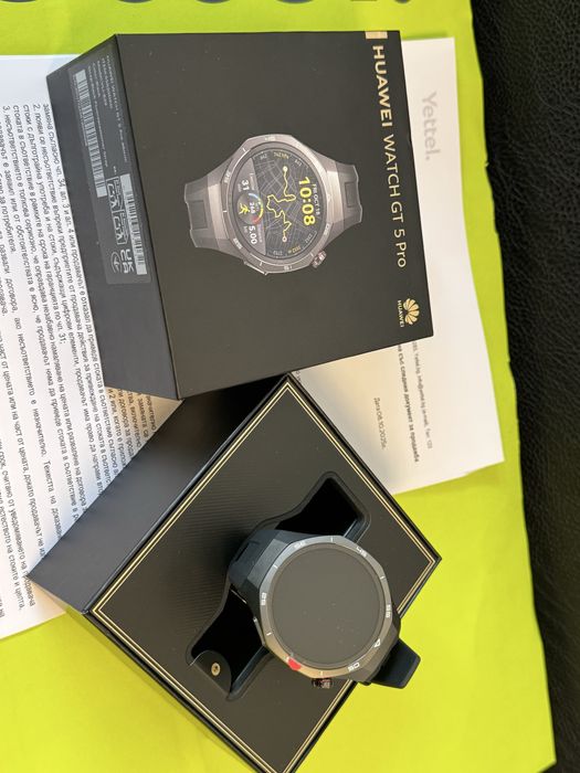 ЧИСТО НОВ 46mm Huawei Watch GT 5 Pro Yettel Гаранция 2027 Titanium GT5
