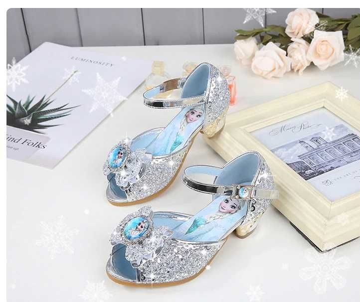 Pantofi Elsa Frozen cu toc