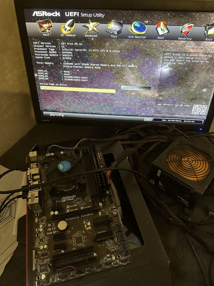 ASRock H87 PRO4 1150 i7 4770 и рам 16 гб