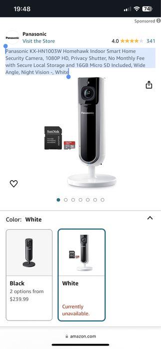 Smart home hub Panasonic monitorizare kit camera senzor