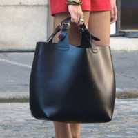 Нова голяма чанта Зара Zara естесвена кожа