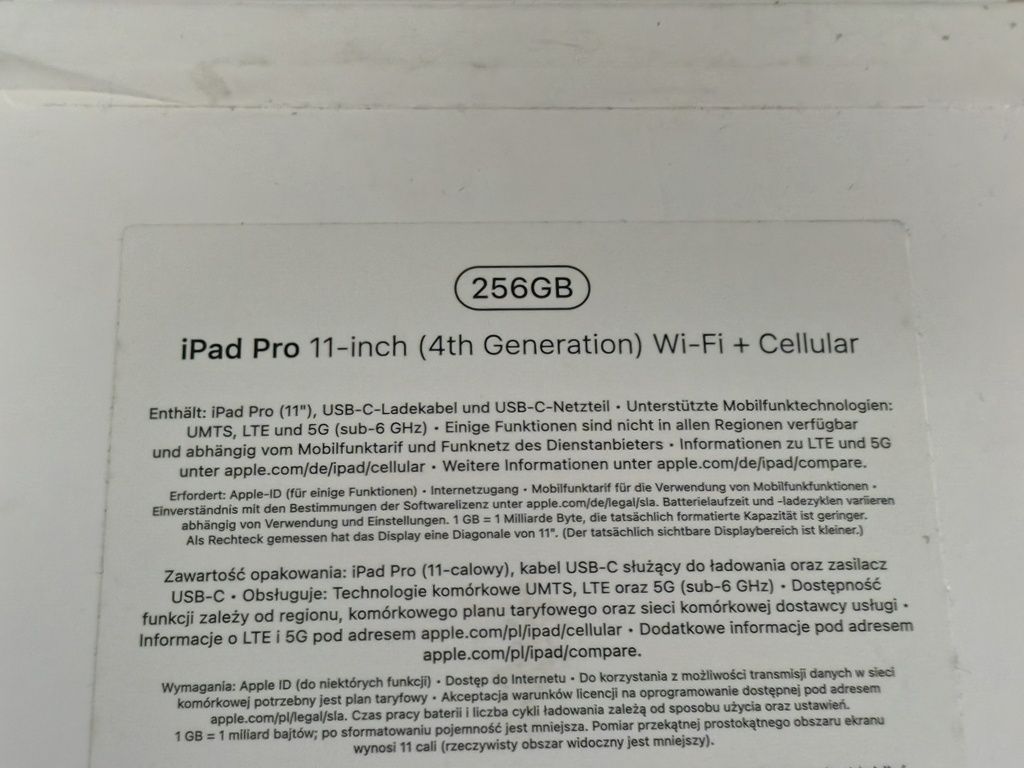 iPad Pro 11 4th Gen 5G 256 GB Cellular Гаранция