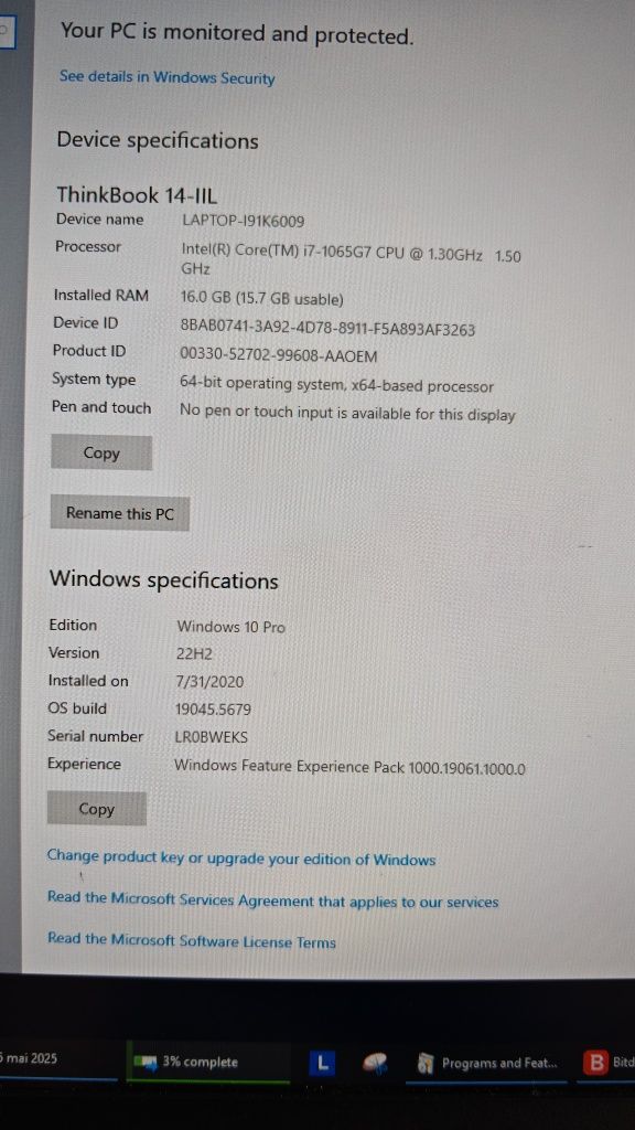 Laptop lenovo Thinkbook 14 IIL i7