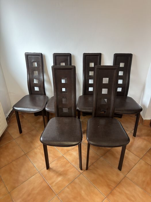 Scaune set 6 Buc de piele utilizate