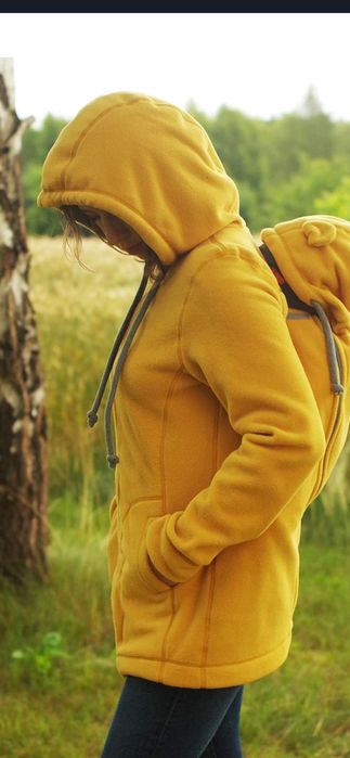 Полар за бебеносене, отпред и на гръб, жълт