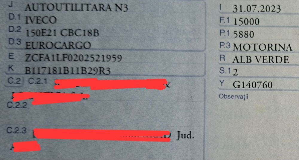 Vand Iveco Eurocargo 150E21, 15tone