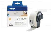 Оригинална лента с етикети Brother DK-11201 черен текст на бял фон