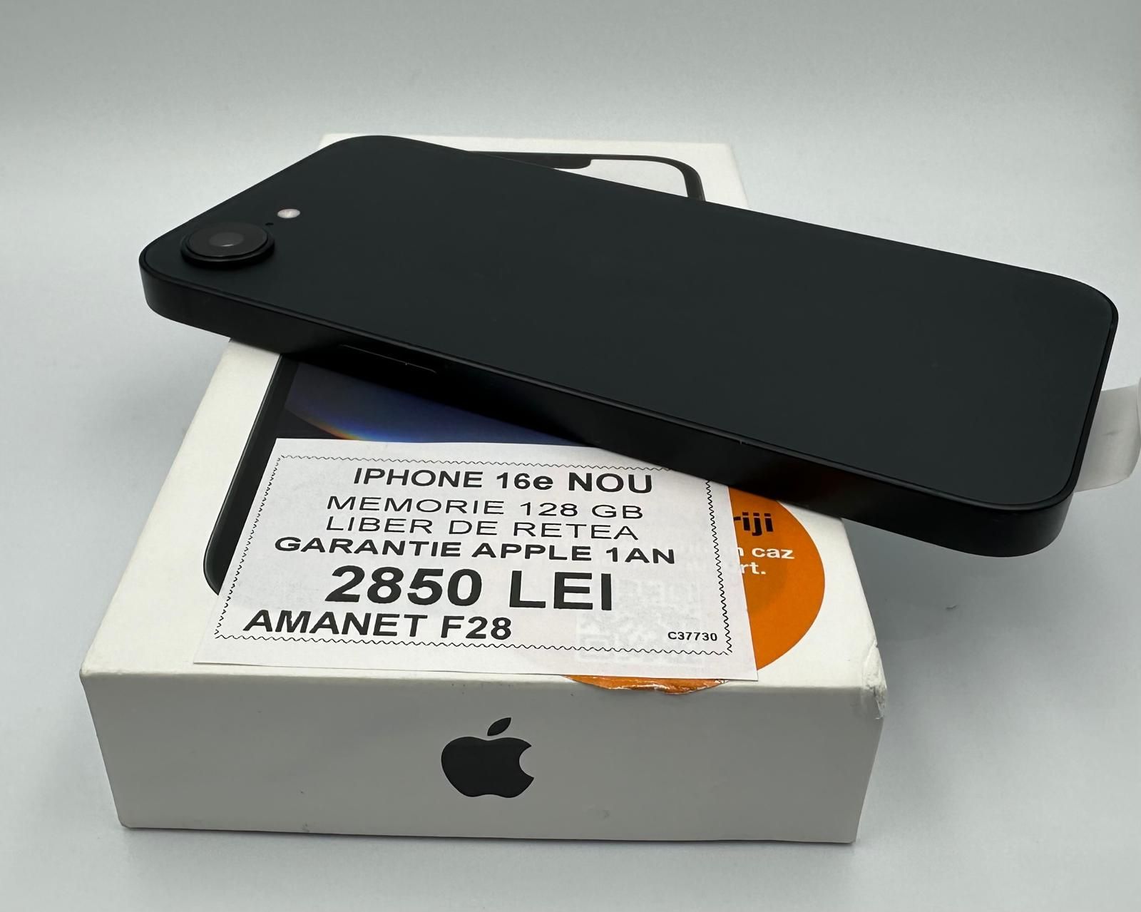 Amanet F28: Iphone 16e 128 GB NOU/garantie Apple