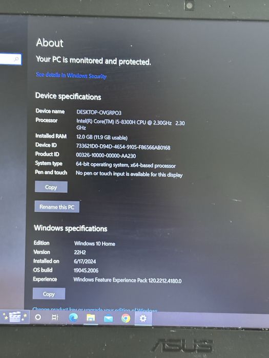 Laptop gaming Asus TUF• i5-8300H• gtx 1050