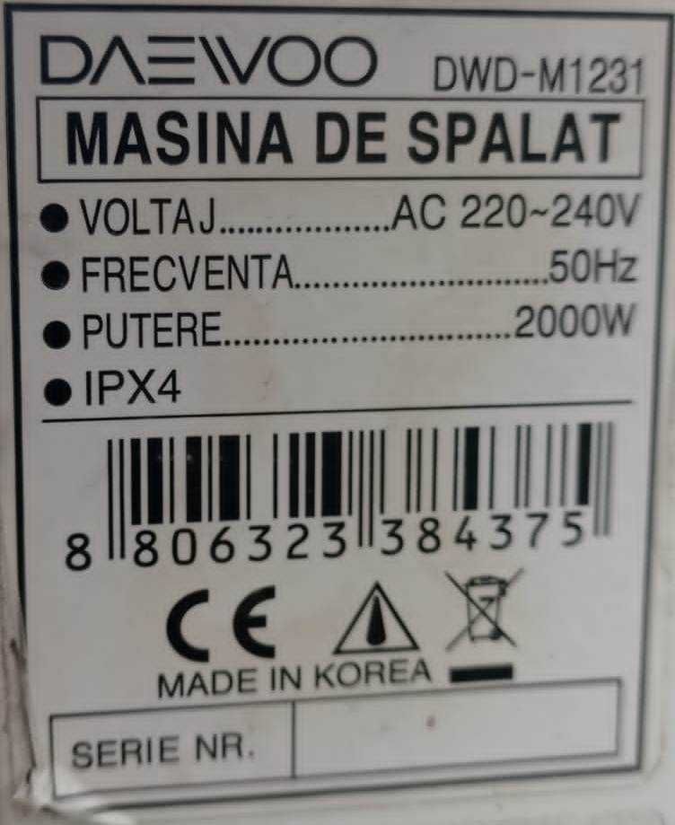 Dezmembrez mașină de spălat Daewoo DWD M1231