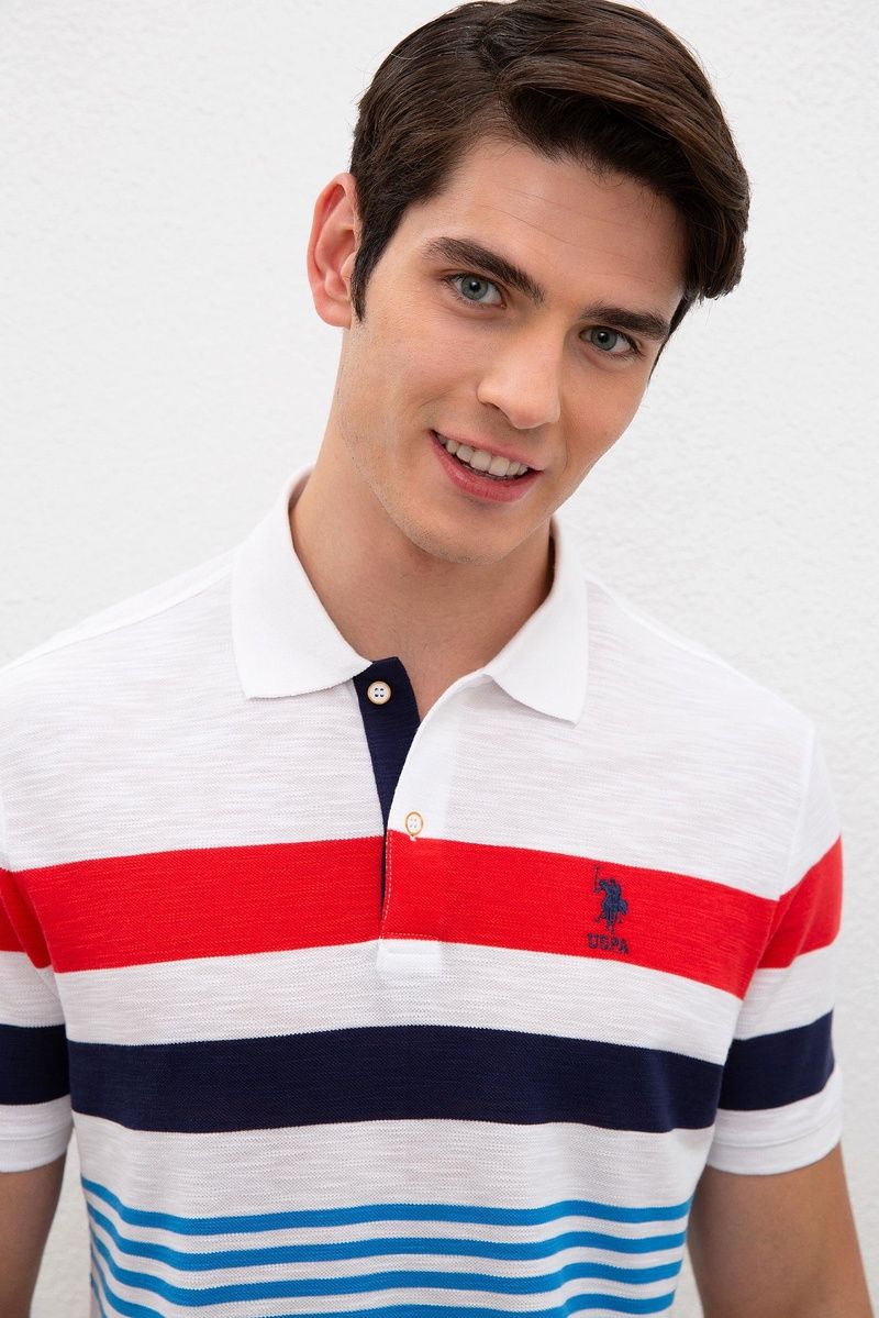 Tricou polo U.S. Polo ASSN. model Ringelli bumbac 100 %, mărimea L,Nou