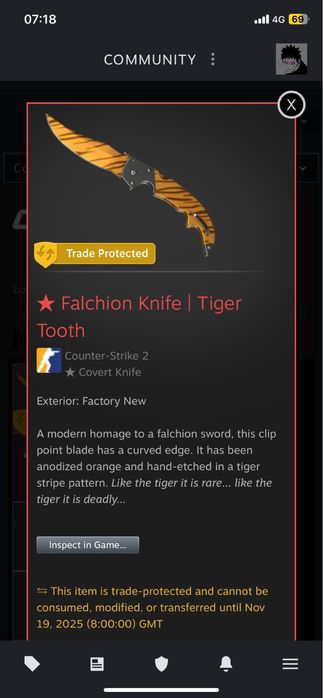 Срочно нож Cs2 зуб тигра