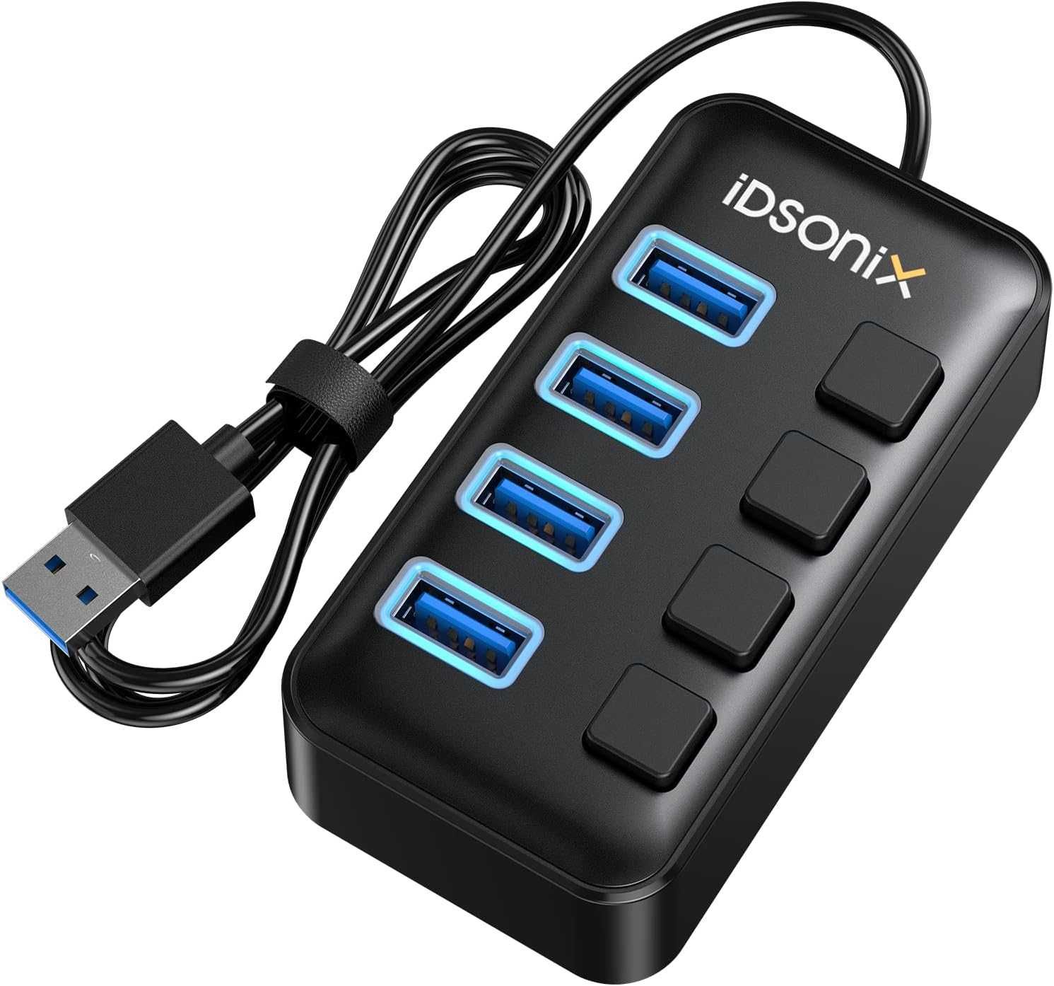 IDSONIX USB 3.0 хъб, 4-портов с 1 Type-C 5V/2A Type-C 5V/2A