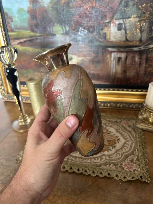 A178 Vaza veche de alama cloisonne ~500g 17,5cm