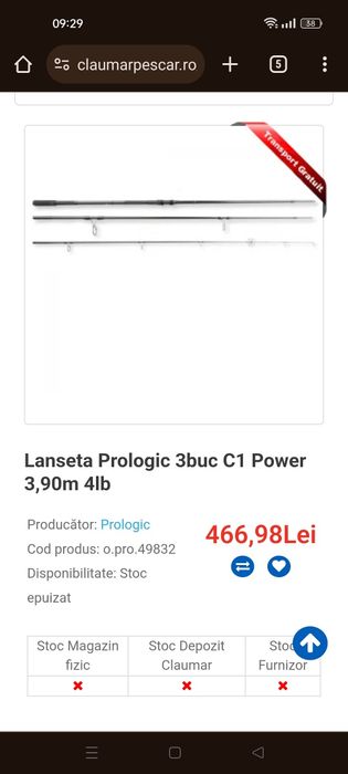 Lansete Prologic C1 Power 3.9 4lb 3 segmente