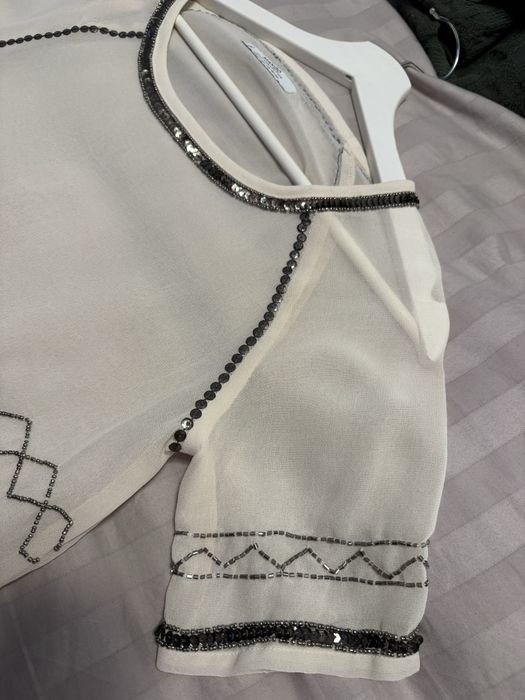 Bluza cu broderie Mango Suit