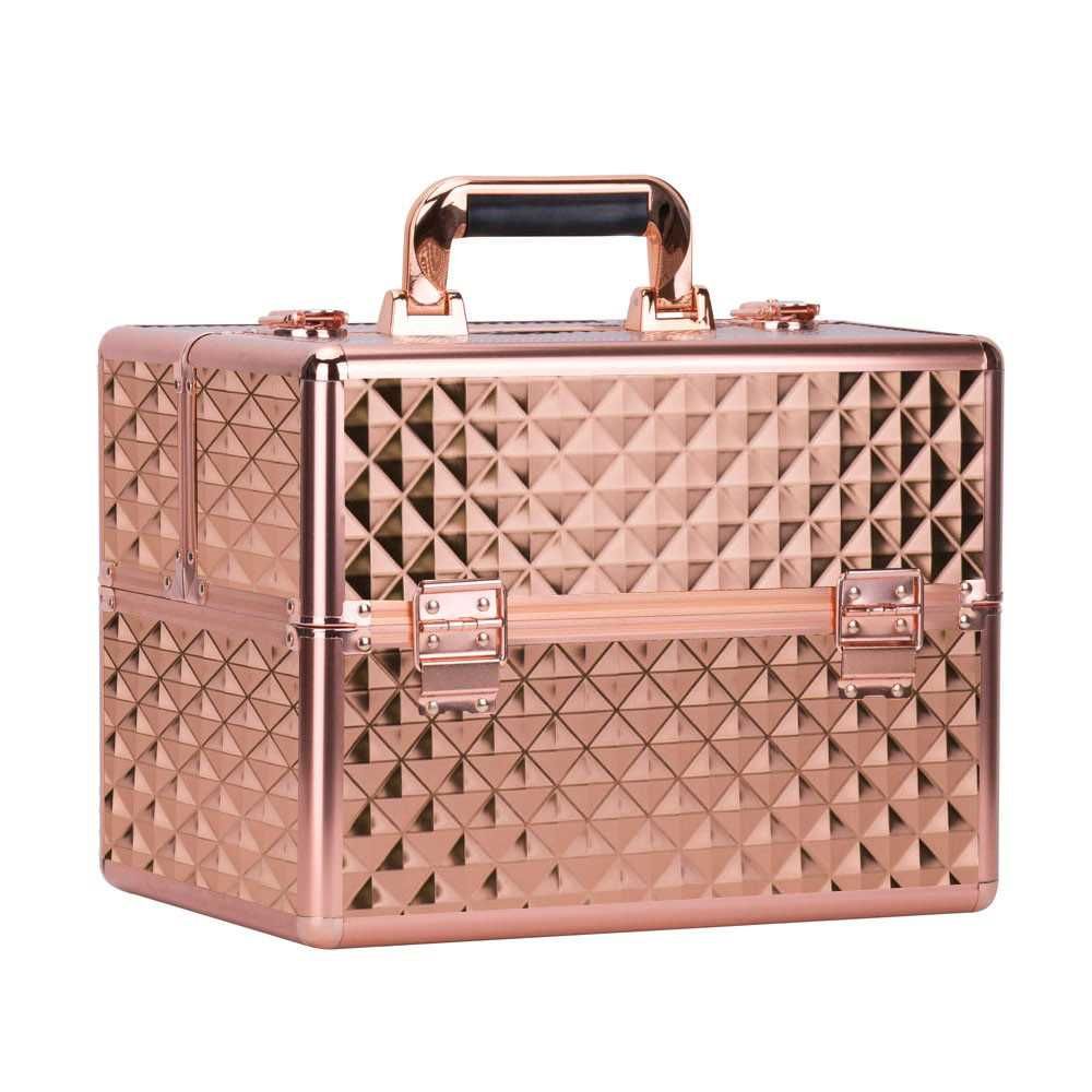 Geanta, valiza mare cu organizator, rose gold, marimea XL