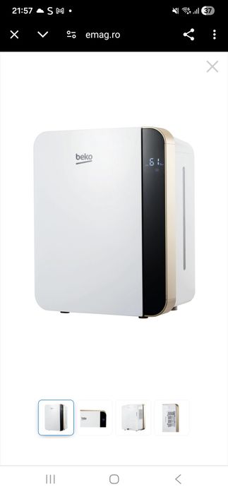 Umidificator Beko ATH8130, rezervor 2 l, 300 ml/h, Senzor de umiditate